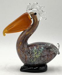 Hand Blown Art Glass Pelican - (K4)