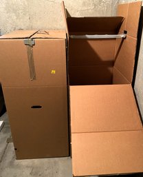 2 Moving Boxes With Metal Hanging Rack - (BR)