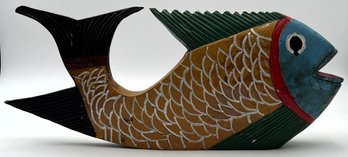 Painted Wood Fish - (K4)