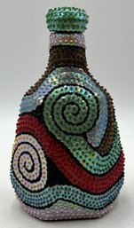 Sequin & Beaded Jar With Screw Top Lid - (K4)