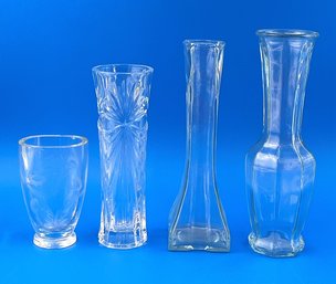Lot Of 4 Assorted Glass Vases