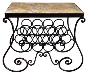 Wrought Iron Table/Wine Holder - (K)