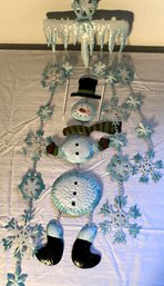 Sparkly Snowman/snowflakes Wind Chime - (MR)