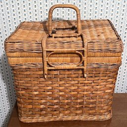 Vintage Wicker Picnic Basket - (BR2)