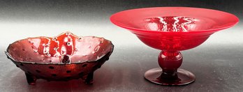 Footed Candy Dish & Pedestal Dish - (K10)