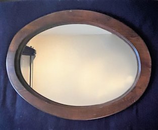 Oval Mirror In Wood Frame