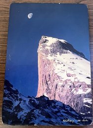 Vintage Snowy Mountain Picture From Pakistan By Michael P. Kennedy - Wood Backed (1980)