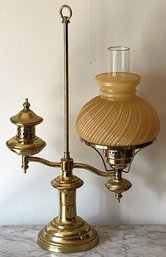 Vintage Metal & Glass Table Lamp - (BR2)