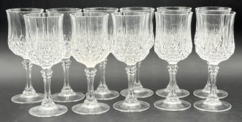 Cristel D' Arques Durand Crystal Long Champ Water Goblets Set Of 11- (K10)