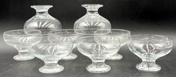 Hand Blown Dessert Bowls Set Of 8 -(K10)