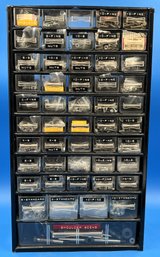 Metal 50 Drawer Organizer Filled With Hardware Contents - (TBL1)