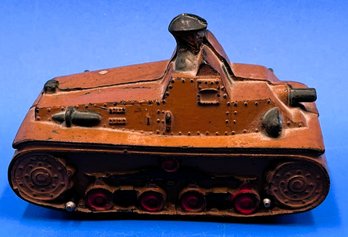 Vintage AUB-RUBR Rubber Tank Toy - (TR)