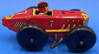 Vintage Marx Toys Red Tin Wind Up Race Car - (TR)