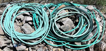 Lot Of 2 - Long Outdoor Hose With Sprinkler Attachments - (O)