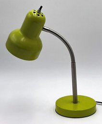 Vintage Metal Lime Green Gooseneck Desk Lamp