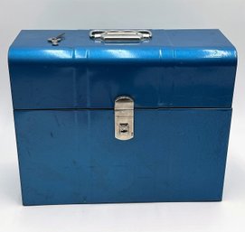 Vintage Metal Lock Box With Key