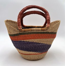 Large U-Shopper Hand Woven Market Basket