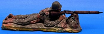 Vintage Miniature Toy Soldier With Detachable Rifle - (A5)