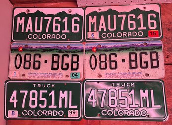 Lot Of 6 Colorado License Plates - (BT)
