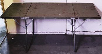 Vintage Metal Folding Table - (BT)