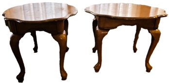2 Matching Vintage Wood End Tables - (B1)