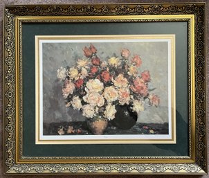 Ornate Wood Framed 'Roses' Signed/Numbered 283/750 By Artist Alexander Bogdana - (B1)