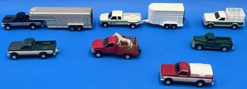 Lot Of 7 Toy Trucks With 2 Trailers JD7 - (A5)