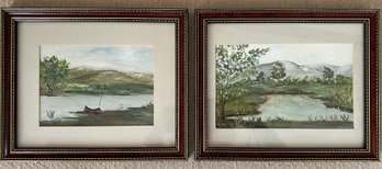 2 Matching Famed Landscape Watercolors - (LR)