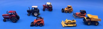 Lot Of 8 Diecast/plastic Tractor Machines - (A5)