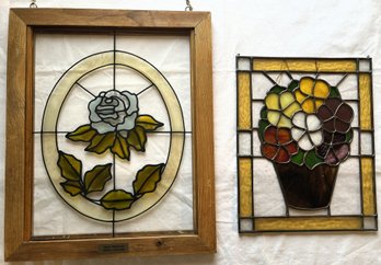 2 Pieces Of Stained Glass - (B1)