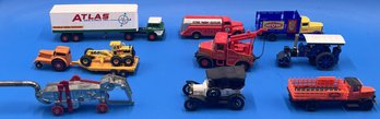 Lot 9 Diecast/Plastic Cars/Trucks Trailers And Truck - (A5)