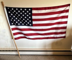 Large USA Flag With Pole - (BR3)