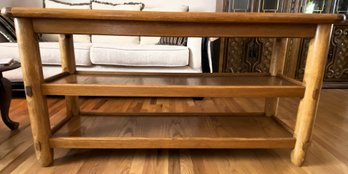 Dani-Oak Inlay Sofa Table With Shelves - (LR)