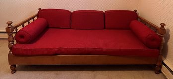 Vintage Wood Cushioned Hideaway Couch - (BR3)