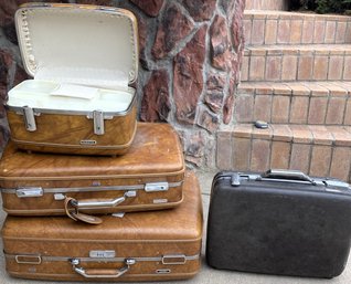 Set Of 4 American Tourist Vintage Luggage Bags - (G)