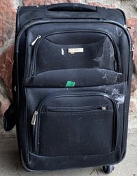 CALVIN KLEIN Black Fabric Rolling Luggage Case - (G)