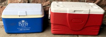 Set Of 2 RUBBERMAID & COLEMAN Coolers - (G)