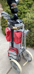 'Master' Golf Bag With 10 Clubs & Caddy - (G)