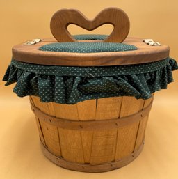 Wood & Fabric Hinge Basket -(LR)