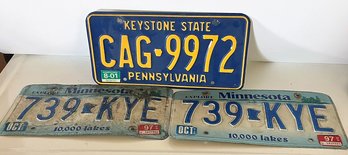 Lot Of 3 License Plates