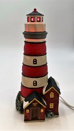 Ceramic Lighthouse With 2 Lights LH10