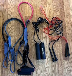 Lot Of Jump Ropes & Stretch Bands