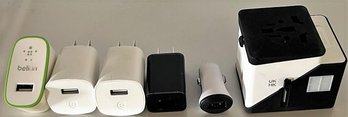 Lot Of Power Adapters (4 USB, 1 USB Car, & 1 USB Travel Adapter)