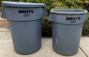 2 Rubbermaid Brute Trash Can - (G)