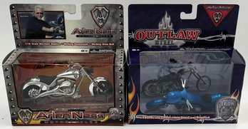 Lot Of 2 Arlennes 1/18 Scale Diecast Motorcycles - (TR)