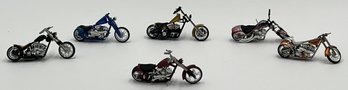 Lot Of 6 Small Diecast Motorcycles - (TR)