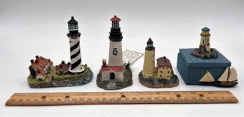 3 Lighthouses And Decorative Container Featuring Lighthouse On Lid LH25