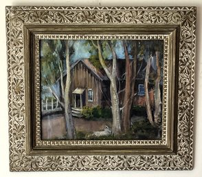 Vintage Farmhouse Picture In Wood Frame - (FR)