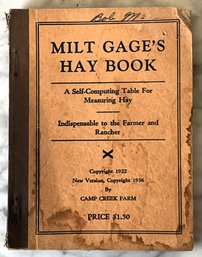 MILT GAGE'S HAY BOOK By Camp Creek Farm 1936 - (FR)