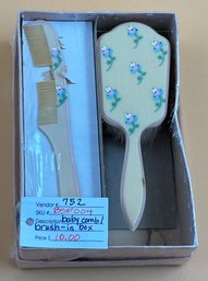 Vintage Baby Comb & Brush - In Box